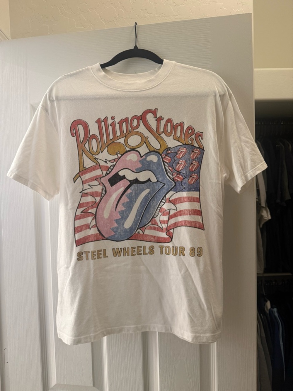 Abercrombie Rolling Stones Tour '89 White Graphic Tee